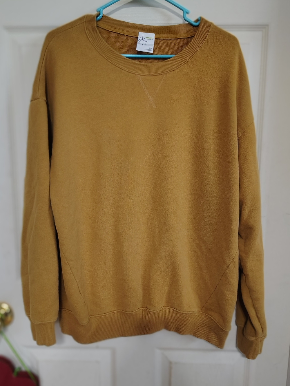 Women's Offline By AERIE Classic Crewneck Sweatshirt in Mustard